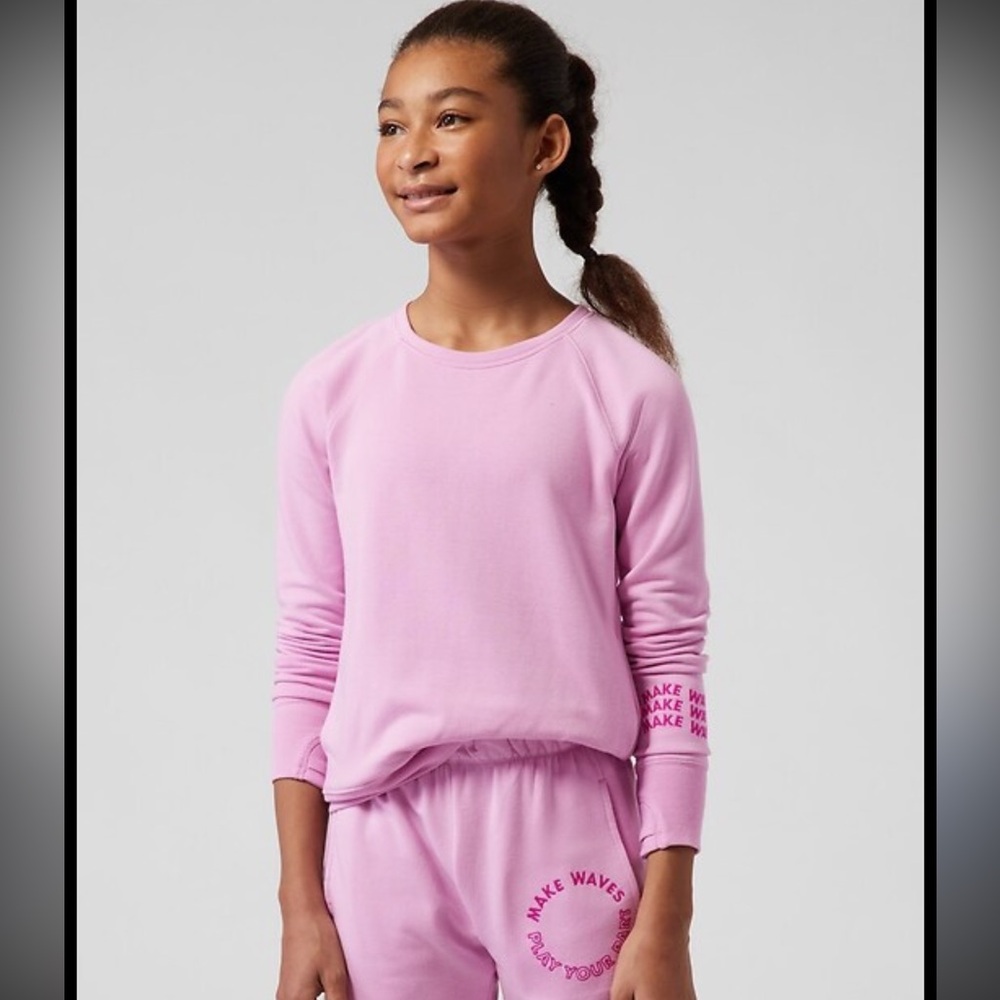 Athleta Girl warm up sweatshirt make waves